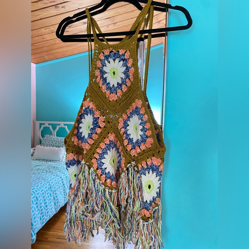 Vintage beach cover up dress / top